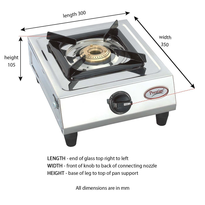 Prestige Prithvi SS Gas Stove, 1-Burner - KITCHEN MART