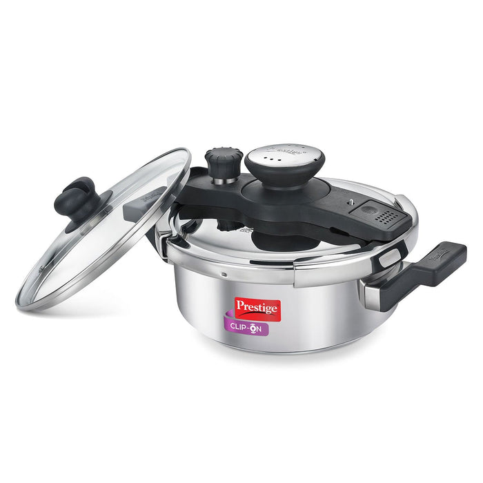 Prestige Svachh Clip-on 3 Litre Stainless Steel Pressure cooker - KITCHEN MART