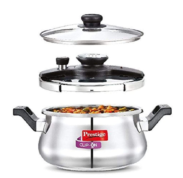Prestige Svachh Clip-on 5 Litre Stainless Steel Pressure Handi - KITCHEN MART