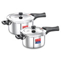 Prestige Tri-Ply Svachh Outer Lid Pressure Cooker Combi Pack (5L + 3L) - Durable & Spill-Proof