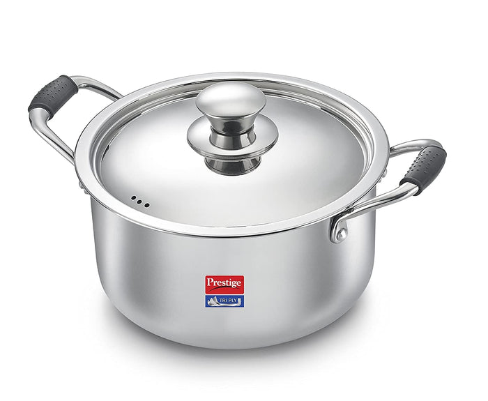 Prestige Triply Stainless Steel Casserole with Lid - KITCHEN MART