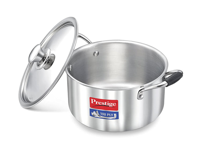 Prestige Triply Stainless Steel Casserole with Lid - KITCHEN MART