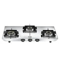 Prestige Valora 3 burner stainless steel gas stove with designer forged brass burners front view