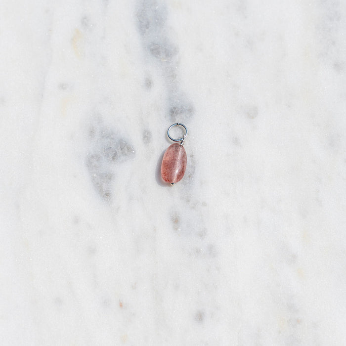 Strawberry Quartz (15mm) on Sterling Silver Ring