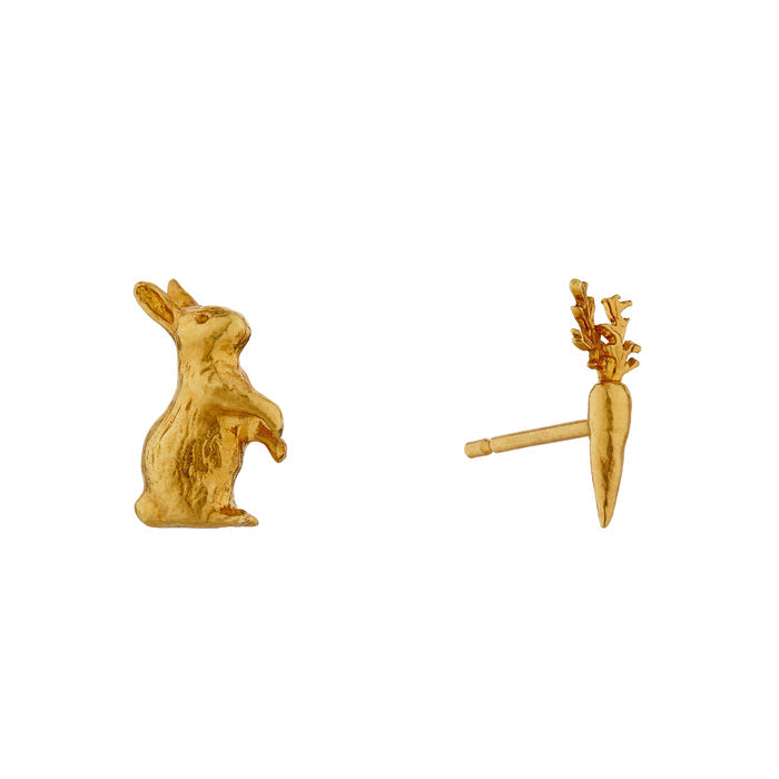 Rabbit & Carrot Asymmetric Earrings