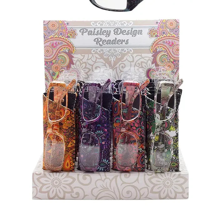 Reading Glasses in Counter Display Paisley Pattern with Case