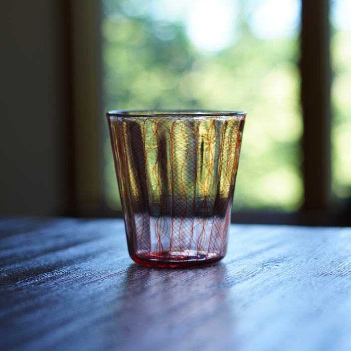 Red Lace Glass Tumbler #U26H