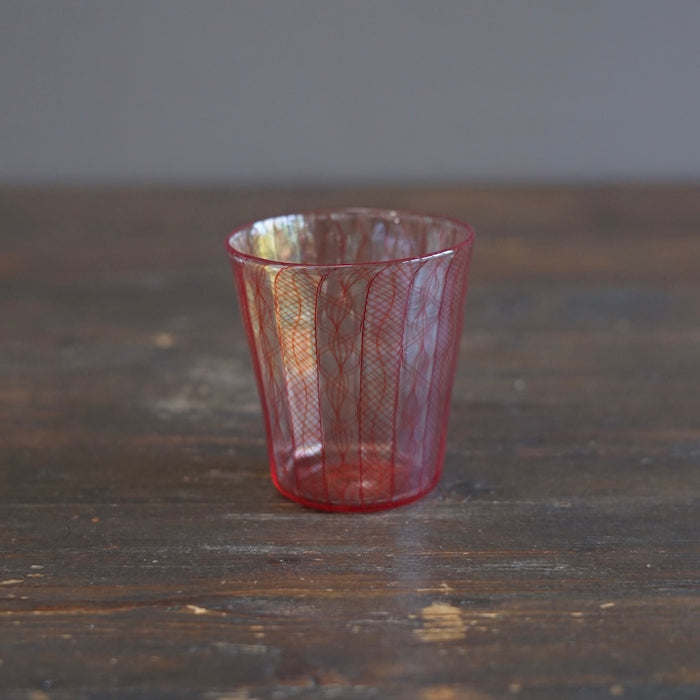 Red Lace Glass Tumbler #U26H