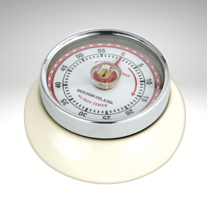 "Retro" Kitchen Timer, Cream