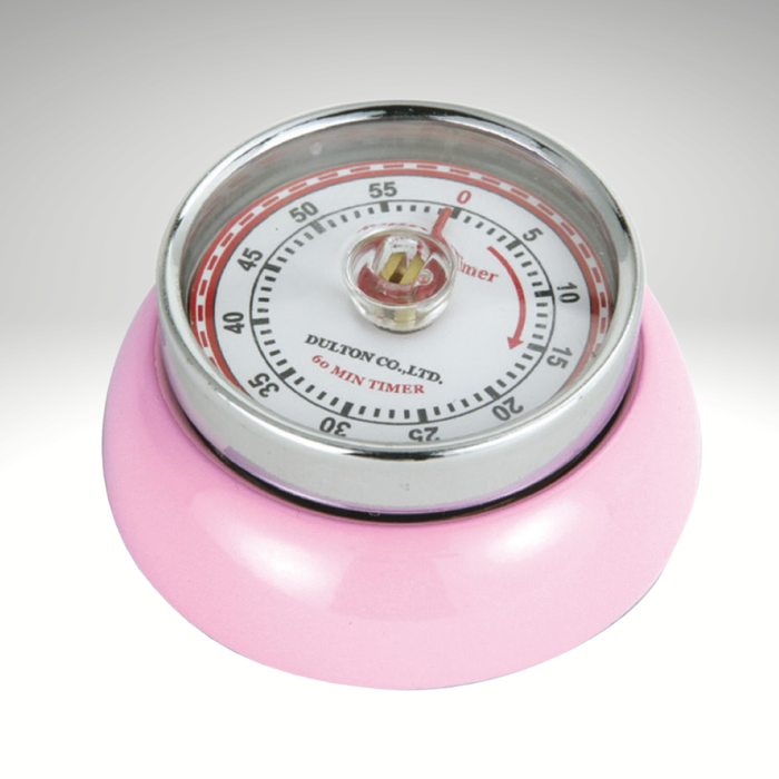 "Retro" Kitchen Timer, Pink, 2.75” x 1.25"