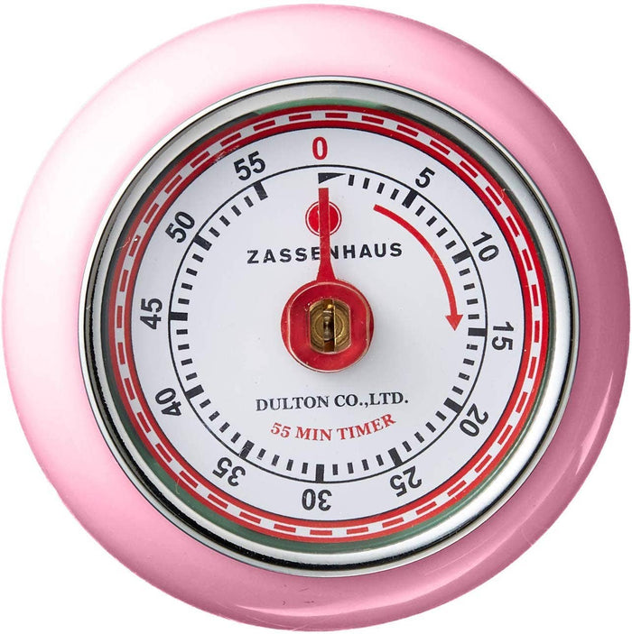 "Retro" Kitchen Timer, Pink, 2.75” x 1.25"