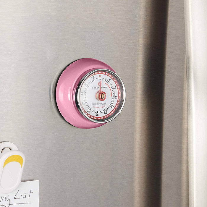 "Retro" Kitchen Timer, Pink, 2.75” x 1.25"