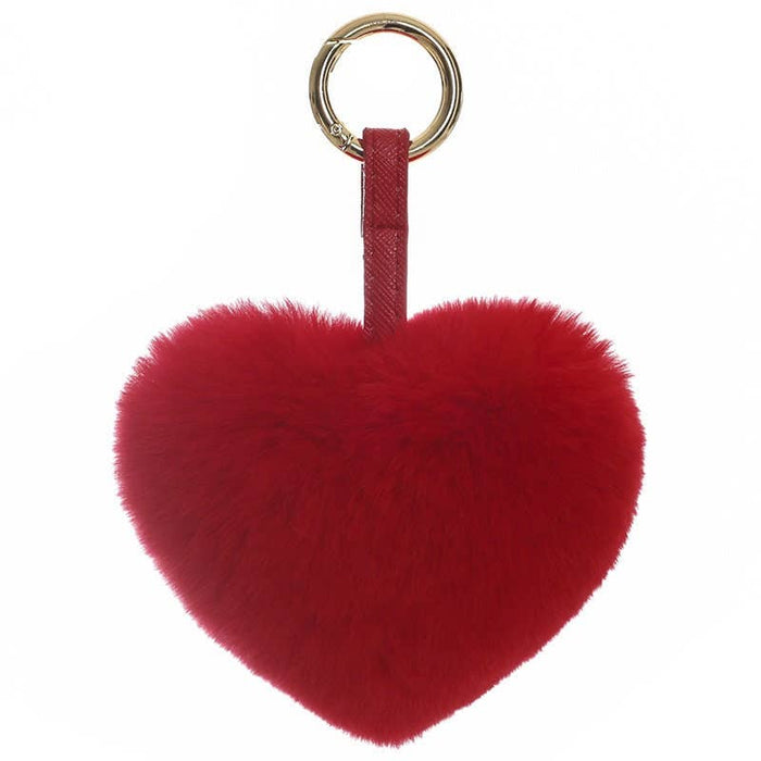 Rex Rabbit Hair Heart-Shaped Key Chain Bag Accessory