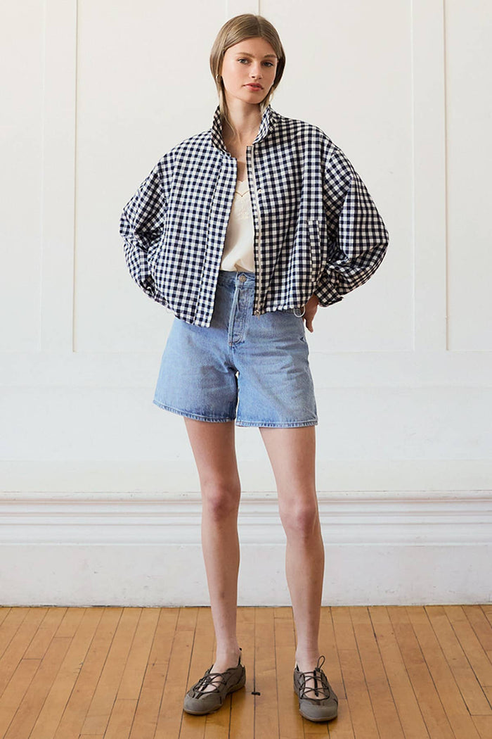 Sally Gingham Zip Lightweight Jacket
