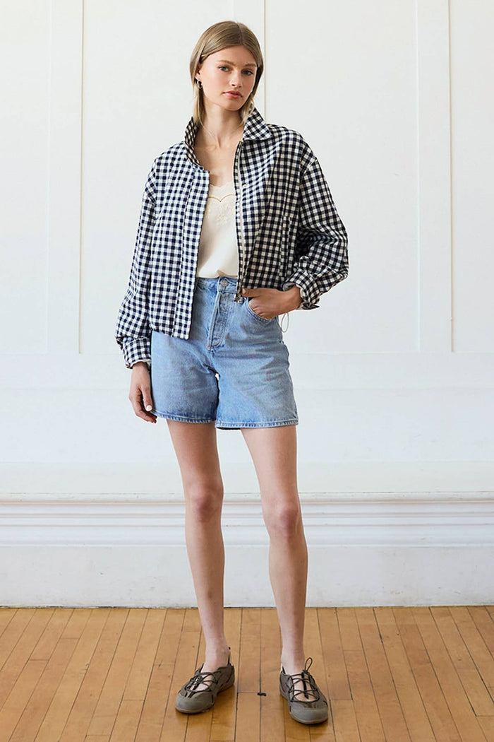 Sally Gingham Zip Lightweight Jacket