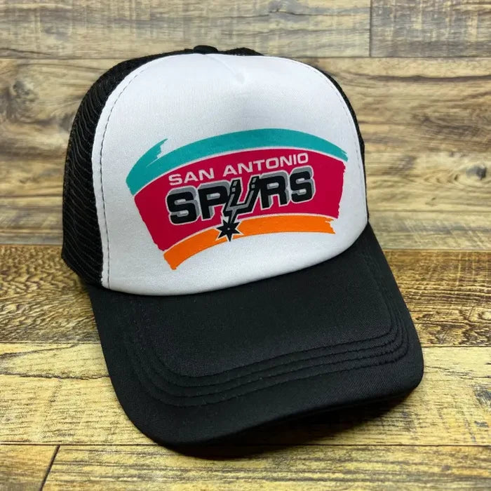 San Antonio Spurs Men's Trucker Hat Black Basketball Cap