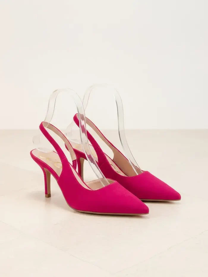Sarah Pointed Toe Slingback Stiletto Heels Sleek Dress Pumps
