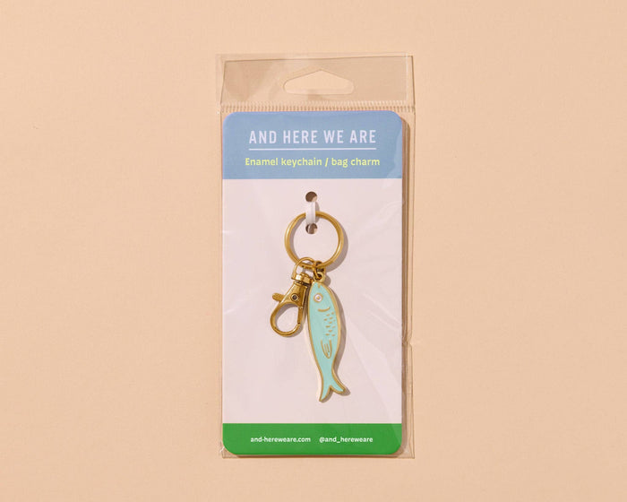 Sardine Enamel Keychain & Bag Charm