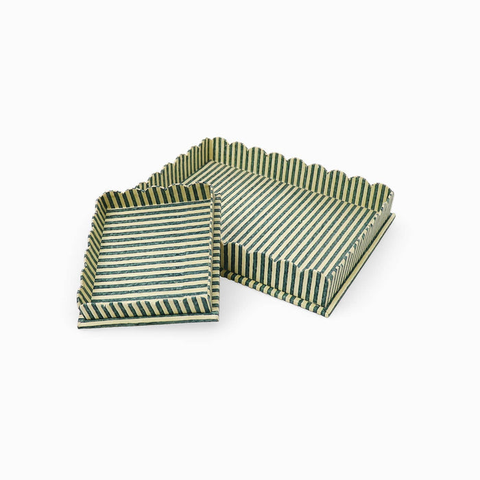 Scallop Tray , Blue/Brown