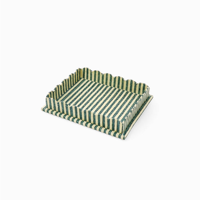 Scallop Tray , Blue/Brown