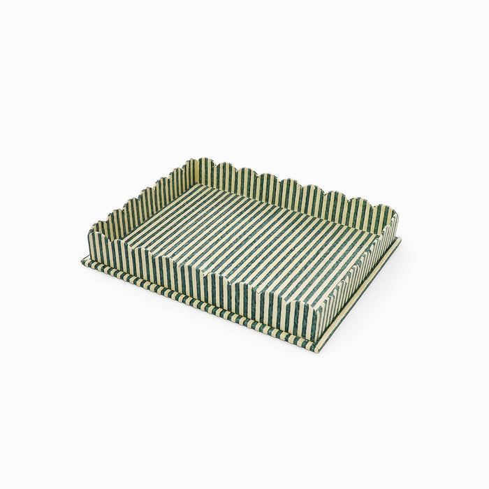 Scallop Tray , Blue/Brown