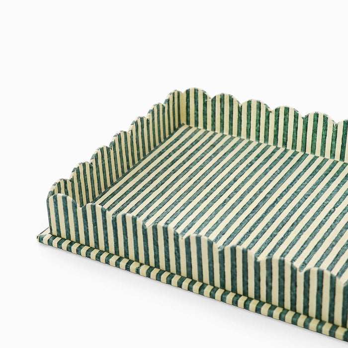 Scallop Tray , Blue/Brown