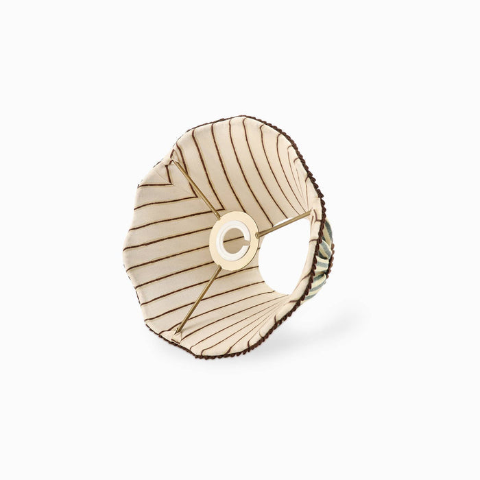 SCALLOPED PLEATED LAMPSHADE - BROWN CLASSIC STRIPE