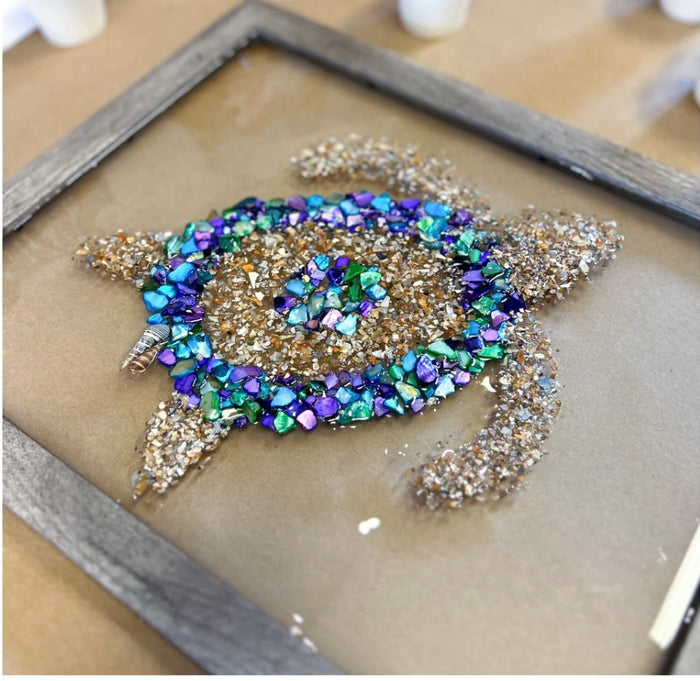 SEA GLASS WINDOWS WITH RESIN