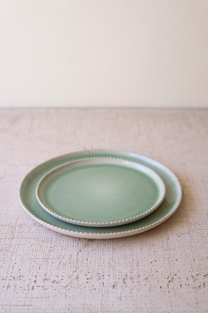 Sea Mist Ceramic Dinner Plate, Salad Plate, and Bowl Box/6 Sets