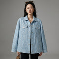 Veste en jean femme avec sequins mode coréenne streetwear - Koreanxwear - Taille S