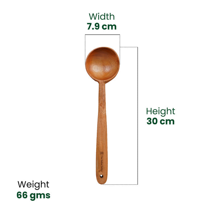 Set of 3 - 100% Natural Neem Wood Cooking & Serving Spoons/Spatula/Ladles, Toxin-free, Anti-microbial