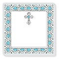 Silver Cross & Silver & Turquoise Detail Border Notepad Duo