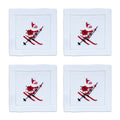 Skiing Santa Cocktail Napkins, Set of 4