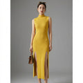 Robe longue plissée sans manches verte - Mode Coréenne été - Taille One Size