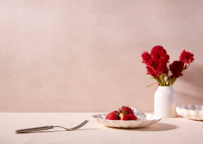 Small Scalloped All-Natural Plates, Set of 8
