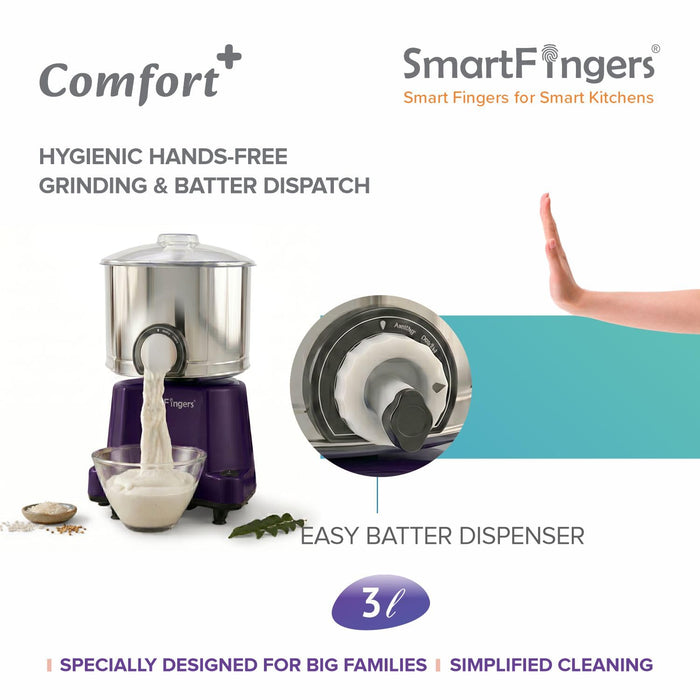 SmartFingers 3L wet grinder roller stone assembly traditional grinding