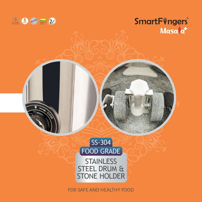 SmartFingers Masala Plus 2L Wet Grinder with Batter Dispenser with atta kneader & coconut scrapper