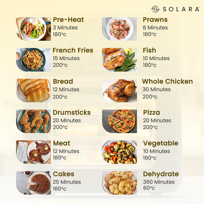 SOLARA OTG air fryer oven with crisper basket and enamelled tray