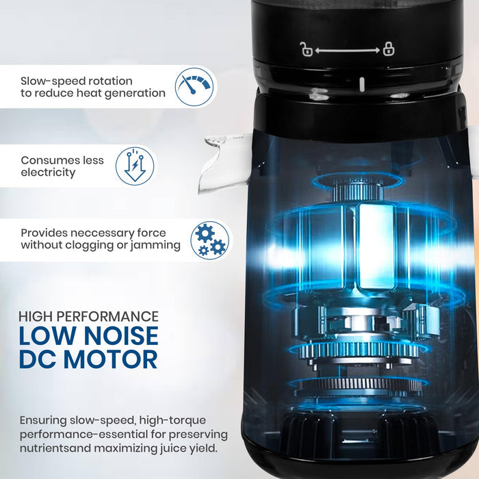 SOLARA 200W slow masticating juicer machine for fruits and vegetables