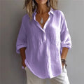 Solid Color Casual Loose Long Sleeve Shirt