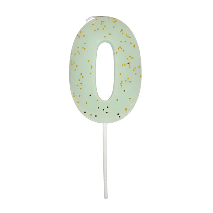 Solid Number Candle with Glitter