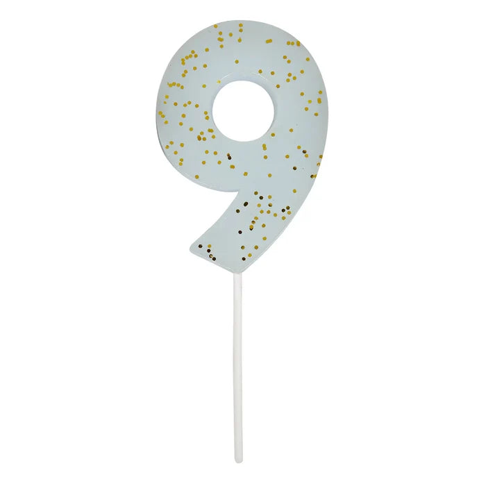 Solid Number Candle with Glitter