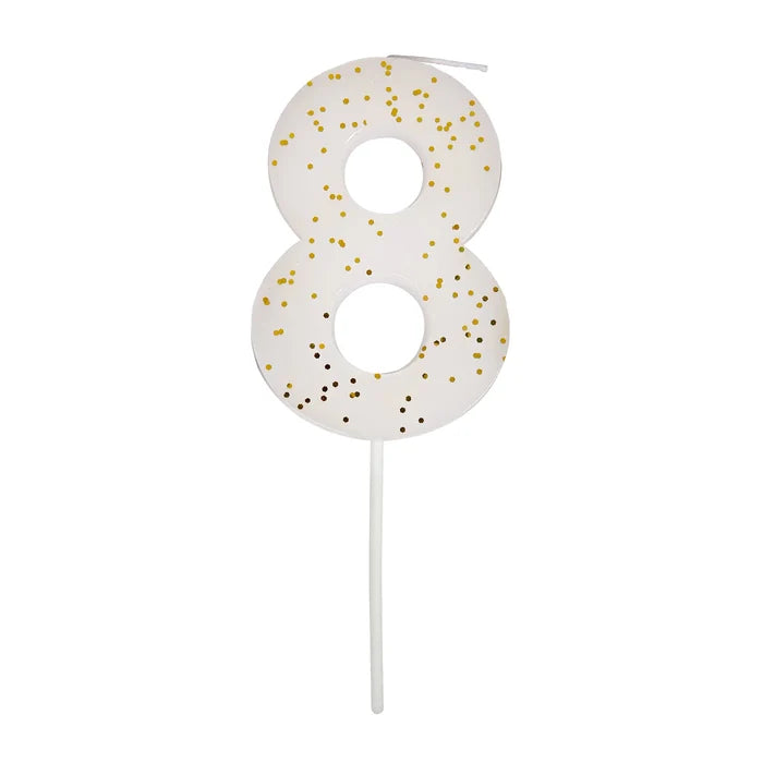 Solid Number Candle with Glitter