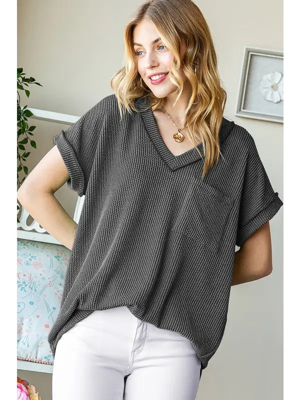 Solid Urban Ribbed Top
