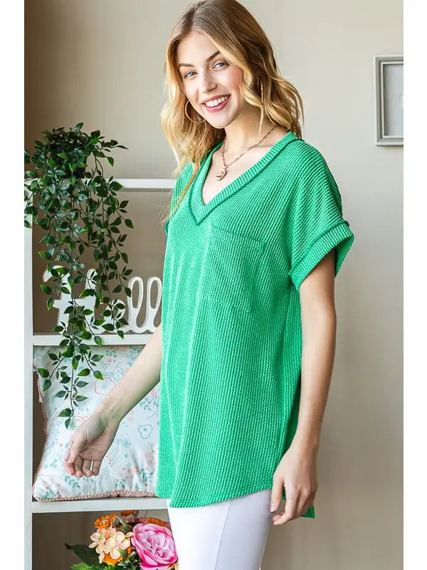 Solid Urban Ribbed Top