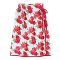 Spa Wrap - Blue Gingham + Red Roses with Red  Bow
