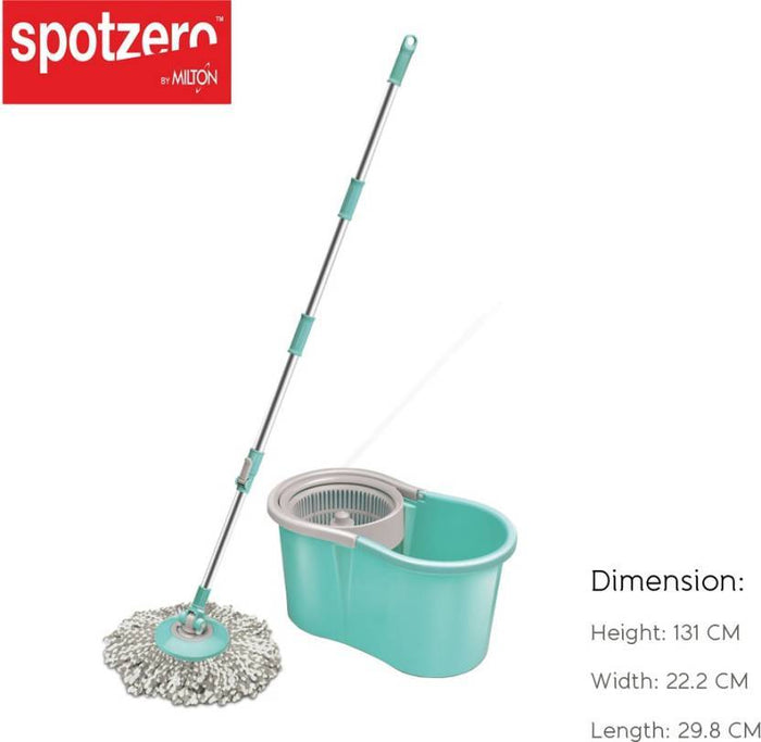 Spotzero By Milton Compact Spin Mop, Aqua Green - KITCHEN MART