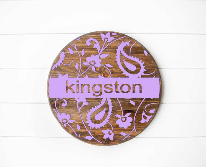 Name with paisley 18 in round
