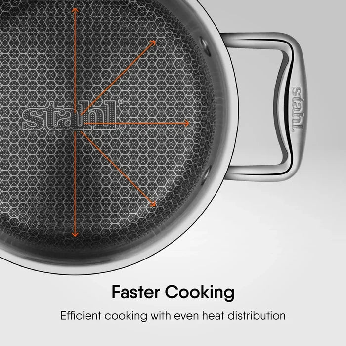 Stahl Triply Casserole - Chip-Proof & Metal Utensil Safe