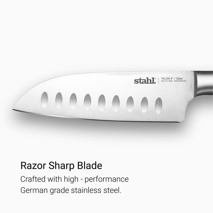 Stahl Talon Series Santoku Knife, Walnutwood Handle, 5 Inches / 13 cm